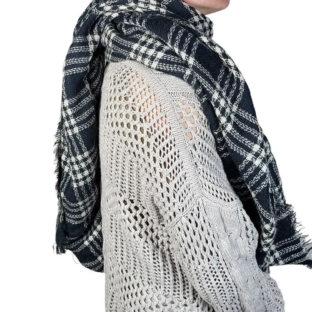 Plaid Long Shawl Wraps Large Scarves  - Picture 2 of 5